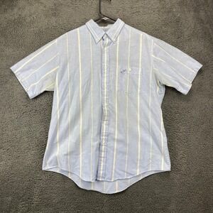 Vtg Raintree Southern Hampton Mens Striped Button Down Shirt L‎ Duck Embroidery